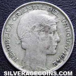 1942 So Uruguayan Silver 20 Centesimos (Santiago) (Obverse)