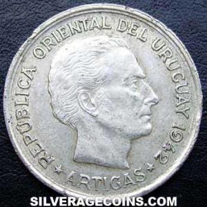 1942 So Uruguayan Silver Peso (Santiago) (Obverse)
