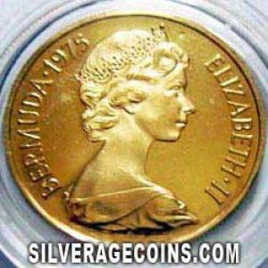 1975 Proof Elizabeth II Bermudian Gold 100 Dollars (Royal Visit) (Obverse)