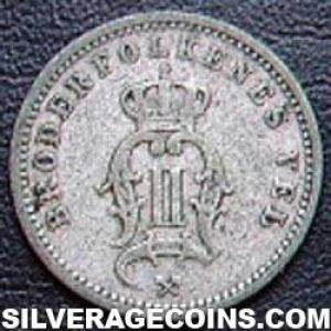 1898 Oscar II Norwegian Billon 10 Øre (Obverse)