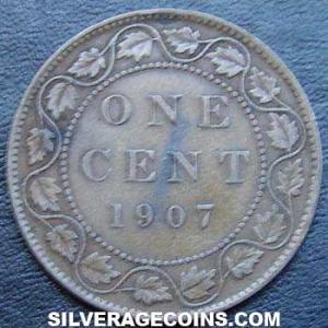 1907 Edward VII Canadian Bronze Cent (Reverse)