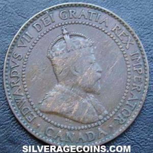 1909 Edward VII Canadian Bronze Cent (Obverse)