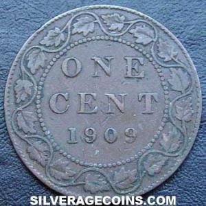 1909 Edward VII Canadian Bronze Cent (Reverse)