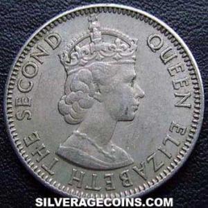 1955 Elizabeth II Cypriot 50 Mils (Obverse)