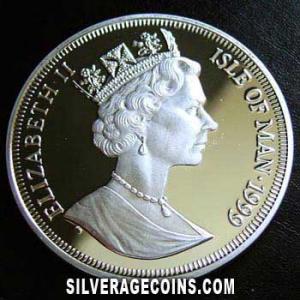 1999 Proof Elizabeth II Manx Silver Crown (Honeymoon) (Obverse)