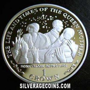 1999 Proof Elizabeth II Manx Silver Crown (Honeymoon) (Reverse)