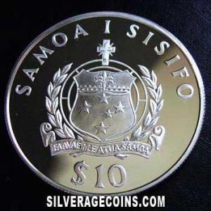 1994 Proof Elizabeth II Samoan Silver 10 Tala (Queen Mother) (Obverse)