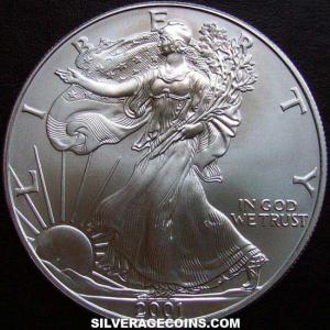 2001 United States Dollar 1 Ounce Silver Eagle (Obverse)