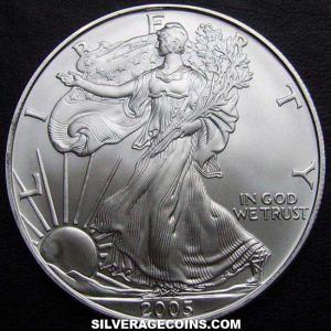2005 United States Dollar 1 Ounce Silver Eagle (Obverse)