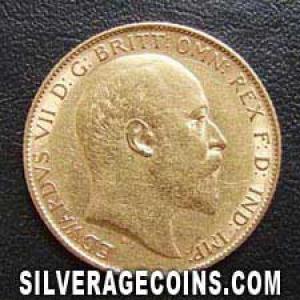 1905 Edward VII British Gold Half Sovereign (Obverse)