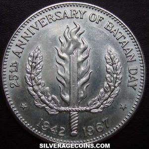 ND (1967) Philippine Silver Peso (Bataan Day) (Reverse)