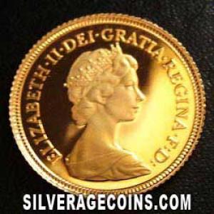 1980 Proof Elizabeth II British Gold Half Sovereign (Obverse)