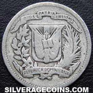 1944 Dominican Silver 10 Centavos (Obverse)