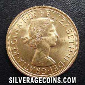 1958 Elizabeth II British Gold Sovereign (Obverse)