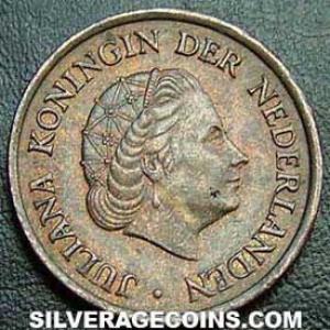 1954 Juliana Dutch Bronze 5 Cents (Obverse)