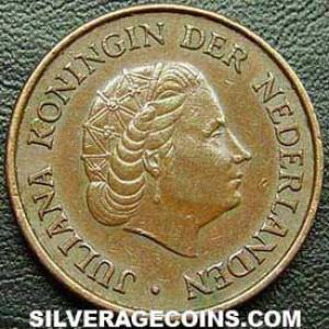 1967 far leaves Juliana Dutch Bronze 5 Cents (Obverse)