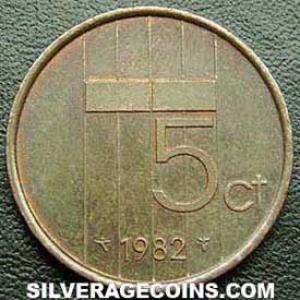 1982 Beatrix Dutch Bronze 5 Cents (Reverse)