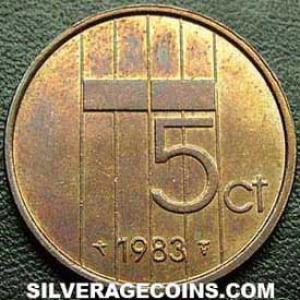 1983 Beatrix Dutch Bronze 5 Cents (Reverse)