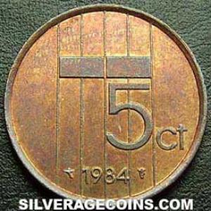 1984 Beatrix Dutch Bronze 5 Cents (Reverse)