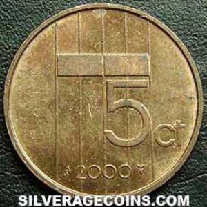 2000 Beatrix Dutch Bronze 5 Cents (Reverse)