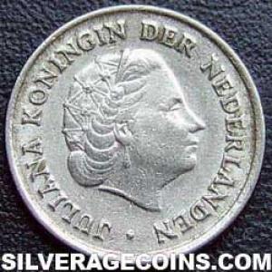 1954 Juliana Dutch Nickel 10 Cents (Obverse)
