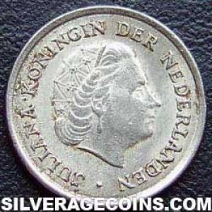 1964 Juliana Dutch Nickel 10 Cents (Obverse)