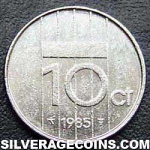 1985 Beatrix Dutch Nickel 10 Cents (Reverse)