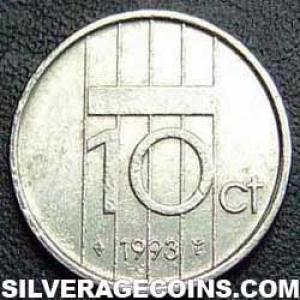 1993 Beatrix Dutch Nickel 10 Cents (Reverse)