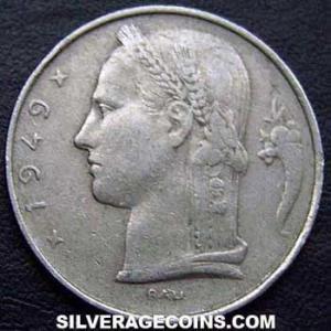1949 Leopold III Belgian 5 Francs (French) (Reverse)