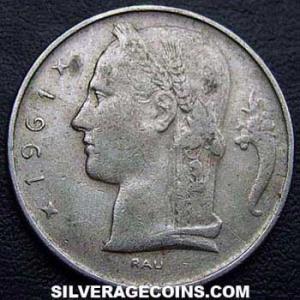 1961 Leopold III Belgian 5 Francs (French) (Reverse)