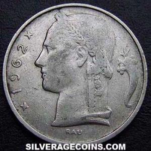 1962 Leopold III Belgian 5 Francs (French) (Reverse)