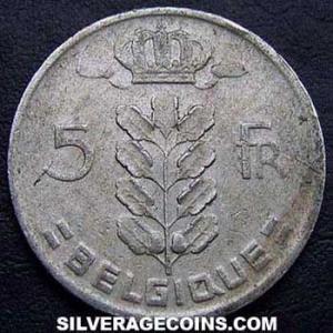 1963 Leopold III Belgian 5 Francs (French) (Obverse)