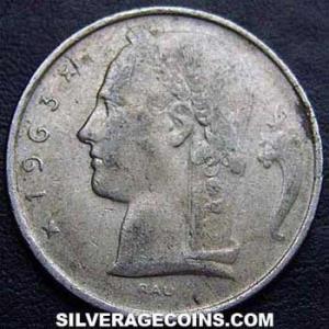 1963 Leopold III Belgian 5 Francs (French) (Reverse)