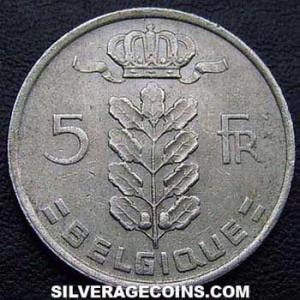 1974 Leopold III Belgian 5 Francs (French) (Obverse)