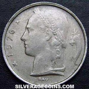 1976 Leopold III Belgian 5 Francs (French) (Reverse)