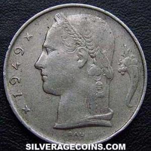 1949 Leopold III Belgian 5 Francs (Dutch) (Reverse)