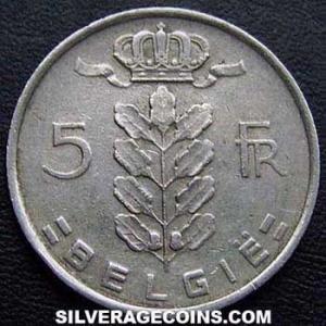 1950 Leopold III Belgian 5 Francs (Dutch) (Obverse)