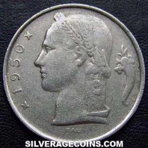 1950 Leopold III Belgian 5 Francs (Dutch) (Reverse)
