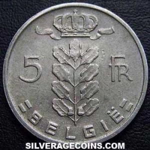 1965 Leopold III Belgian 5 Francs (Dutch) (Obverse)