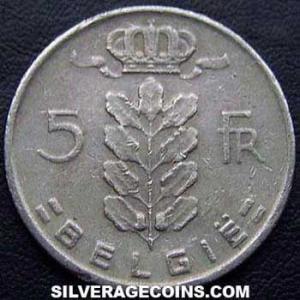 1966 Leopold III Belgian 5 Francs (Dutch) (Obverse)