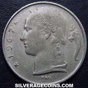 1967 Leopold III Belgian 5 Francs (Dutch) (Reverse)
