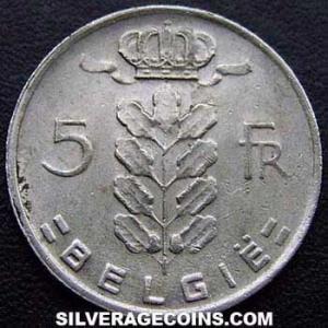 1969 Leopold III Belgian 5 Francs (Dutch) (Obverse)