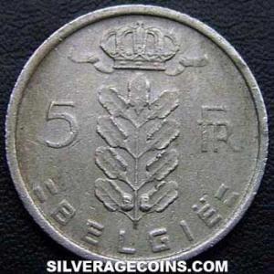 1971 Leopold III Belgian 5 Francs (Dutch) (Obverse)