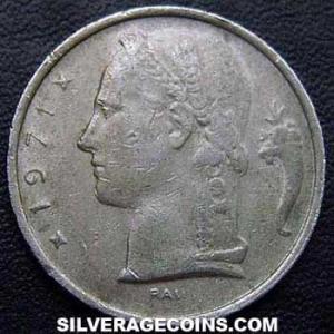 1971 Leopold III Belgian 5 Francs (Dutch) (Reverse)