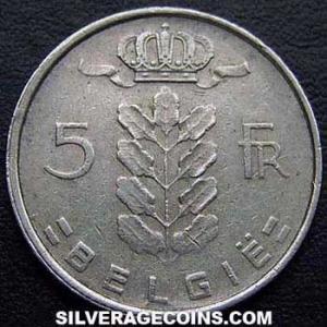 1972 Leopold III Belgian 5 Francs (Dutch) (Obverse)