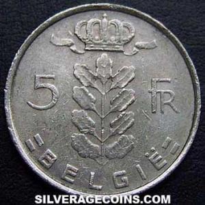 1974 Leopold III Belgian 5 Francs (Dutch) (Obverse)