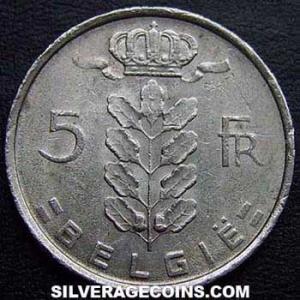 1975 Leopold III Belgian 5 Francs (Dutch) (Obverse)