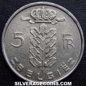 1976 Leopold III Belgian 5 Francs (Dutch) (Obverse)