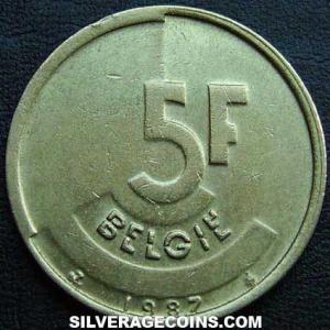 1987 Baudouin Belgian 5 Francs (Dutch) (Reverse)