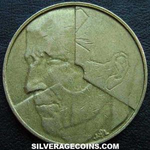 1988 Baudouin Belgian 5 Francs (Dutch) (Obverse)